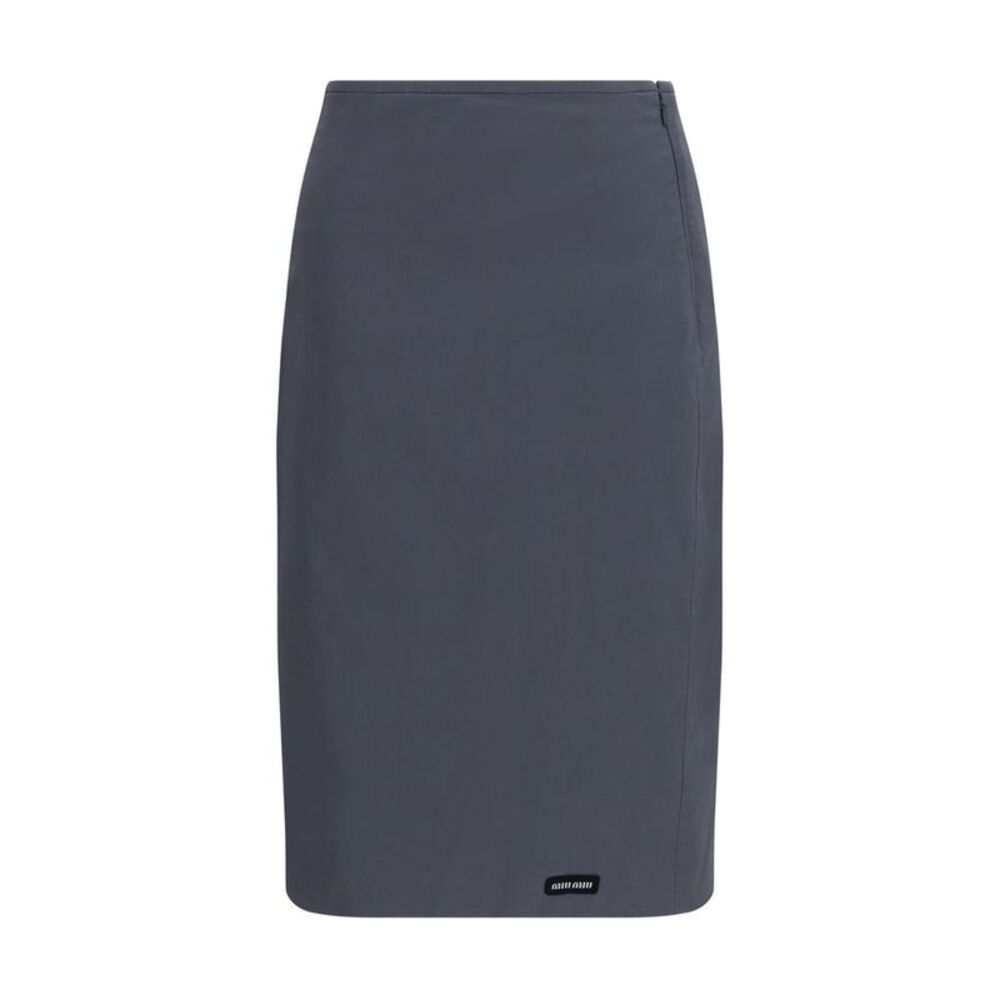 Miu Miu Gray Cotton Midi Women's Skirt